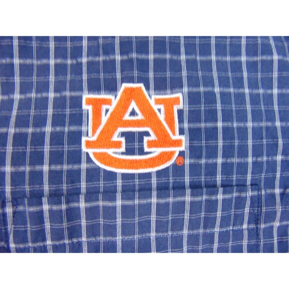 Auburn Tigers Shirt Mens Large Blue White Plaid Button Up‎ Long Sleeve - Picture 4 of 9